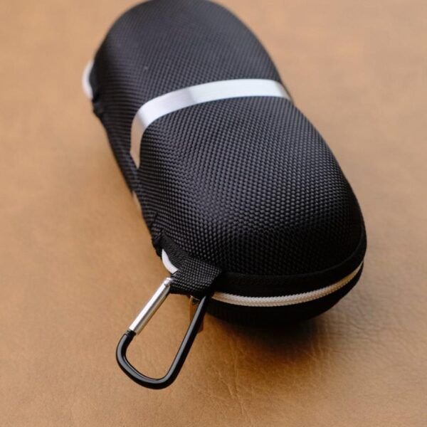 Black Sunglasses Case With  Silver Bar